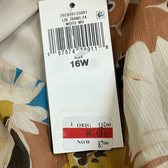 Lauren Ralph Lauren Floral Print Belted Georgette Dress 16W Polyester  NWT 6144 - Picture 7 of 10